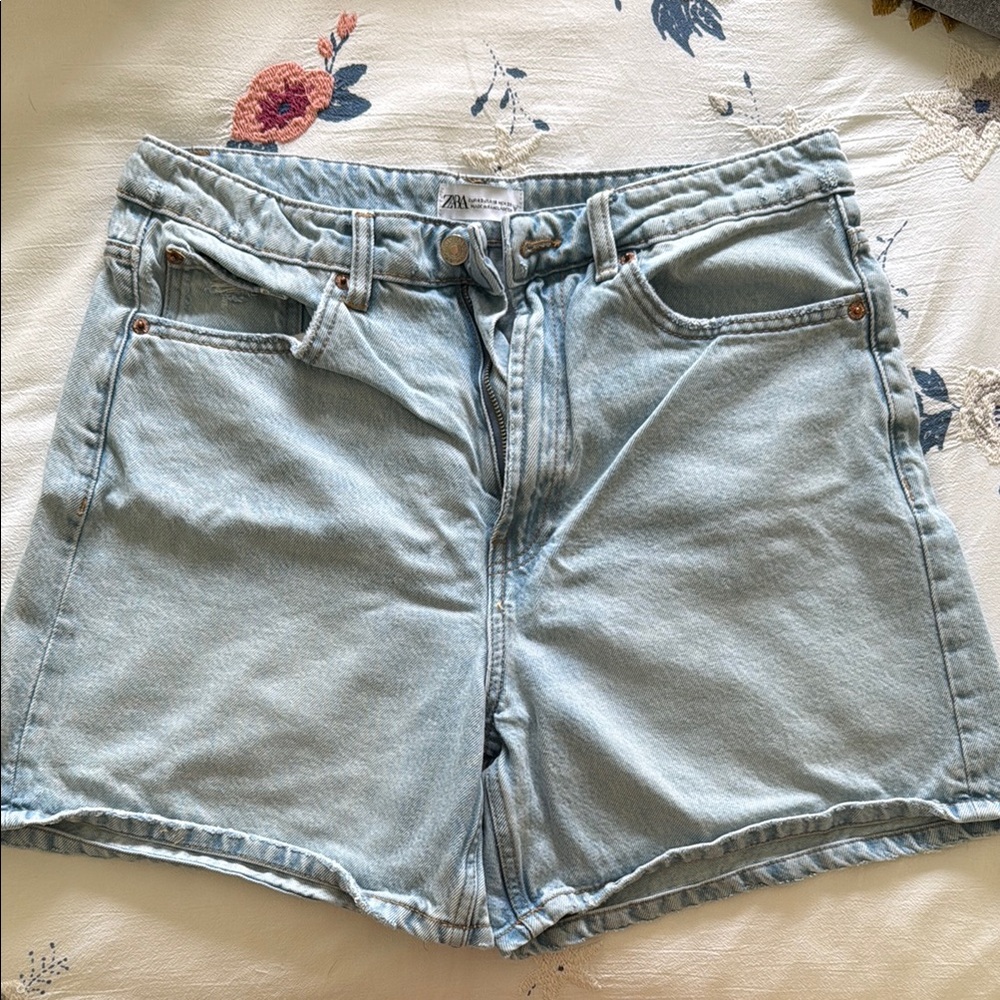 Zara Light Blue Denim Jean Shorts